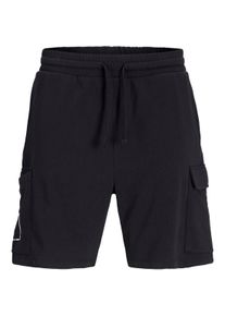 Jack & Jones PlusSize Herren Shorts "JPSTKANE JJSCRIPT SWEAT SHORTS AMT PLS", schwarz, modisch, Gr. 44, JACK & JONES PLUSSIZE, unifarben, Web, Obermaterial: 60% Baumwolle,