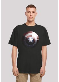 F4NT4STIC Herren T-Shirt "Marvel Captain America Shield Shiny", schwarz, casual, Gr. S, Obermaterial: 100% Baumwolle, Shirts, Print