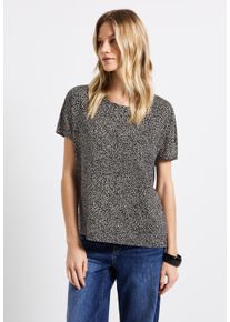Street One Damen T-Shirt, weiß, casual, Gr. 40, animal-print, Stoff, 95% Viskose, 5% Elasthan, Shirts, aus softem Materialmix
