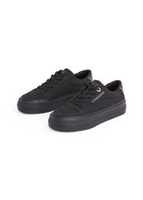 Tommy Hilfiger Damen Plateausneaker "ESSENTIAL VULC TEXTILE SNEAKER", Gr. 41, schwarz, Textil, sportlich, Schuhe, Freizeitschuh, Halbschuh,