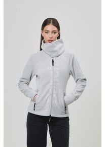 Bench. Damen Fleecejacke "FINISH", grau, casual, Gr. 44, unifarben, Fleece, Obermaterial: 100% Polyester, Jacken, mit Logodruck