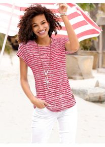 Casual Looks Damen Kurzarmshirt "Shirt", rot, Gr. 36, gemustert, mehrfarbig, 50% Baumwolle, 50% Modal, Shirts