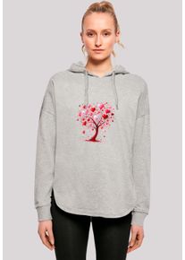 F4NT4STIC Damen Kapuzenpullover "Herz Baum Aquarell Druck", grau, casual, Gr. L, Obermaterial: 100% Baumwolle, Pullover, Premium Qualität