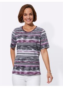Classic Basics Damen Rundhalsshirt "Shirt", rot, Gr. 40, gemustert, mehrfarbig, 100% Baumwolle, Shirts