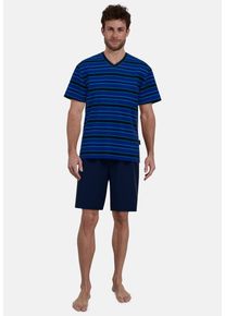 Götzburg GÖTZBURG Herren Shorty "Bray", Gr. 54, blau, Single Jersey, Obermaterial: 60% Baumwolle, 40% Polyester, gestreift, unifarben, casual, Homewear-Sets,