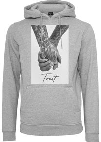 MisterTee Herren Sweatshirt "MisterTee Herren Trust 2.0 Hoody", grau, Gr. S, bedruckt, 65% Baumwolle, 35% Polyester, Sweatshirts