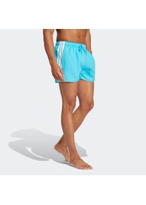 Herren Badeshorts "3S BLD SH 3IN"lucid cyan, weiß, sportlich, Gr. S, adidas Performance, Gewirkt, Obermaterial: 100% Polyester, Badehosen