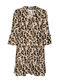 Véro Moda VERO MODA Damen Tunikakleid "VMEASY JOY 3/4 SHORT DRESS WVN GA"sandshell aop:sally, modisch, Gr. M, bedruckt, Web, Obermaterial: 100% Viskose,
