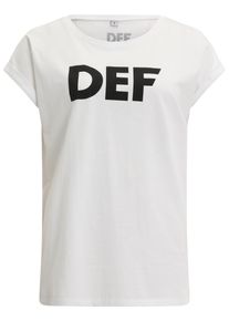 DEF Herren Kurzarmshirt "DEF Damen Sizza T-Shirt", weiß, casual, Gr. S, bedruckt, 100% Baumwolle, Shirts