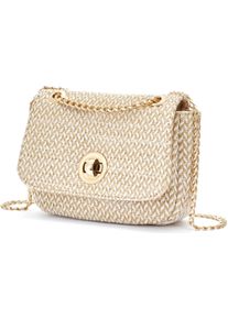 Vivance Damen Umhängetasche "Minibag", beige, Materialmix, Strukturmuster, mehrfarbig, leicht glänzend, Taschen, Handtasche, Henkeltasche,