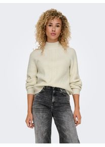 Only Damen Stehkragenpullover "ONLKATIA LS DETAIL HIGHNECK CC KNT", grau, modisch, Gr. XL, meliert, unifarben, Strick, Obermaterial: 50% Viskose, 27%