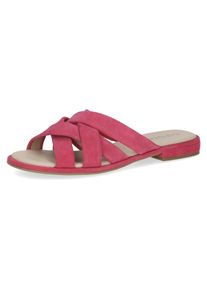 Caprice Damen Pantolette, Gr. 38, pink, Veloursleder, unifarben, klassisch, Schuhe, Blockabsatz, Sommerschuh, Schlupfschuh mit Kreuzbandage