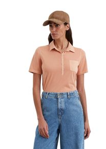 Marc O'Polo MARC O'POLO Damen Poloshirt "mit Material-Mix-Details", orange, casual, Gr. M, unifarben, Obermaterial: 100% Baumwolle, Shirts