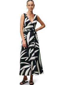 Zero Damen Jerseykleid "Zero Jerseykleid mit Wickeloptik", schwarz-weiß, casual, Gr. 36, bedruckt, Jersey, Obermaterial: 100% Polyester. Ärmelfutter: