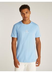Herren T-Shirt "MONOLOGO TEE", blau, casual, Gr. XXL, Calvin Klein Jeans, Single Jersey, Obermaterial: 100% Baumwolle, Shirts, mit Logoschriftzug