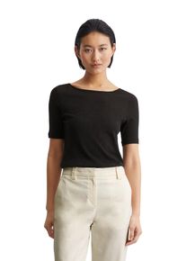 Marc O'Polo MARC O'POLO Damen T-Shirt "mit U-Boot-Ausschnitt", schwarz, Gr. XS, unifarben, Obermaterial: 100% Baumwolle, Shirts