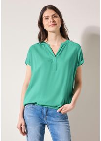 Cecil Damen Shirtbluse, grün, casual, Gr. L, unifarben, Stoff, 100% Viskose, Blusen, aus softer Viskose