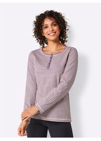 Damen T-Shirt "Pima-Baumwoll-Shirt", lila, Gr. 36, CREATION L PREMIUM, gemustert, mehrfarbig, gestreift, 100% Baumwolle, Shirts