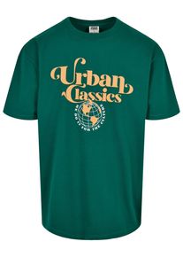 Urban Classics Herren T-Shirt "Urban Classics Herren Organic Globe Logo Tee", grün, casual, Gr. L, unifarben, 100% Baumwolle, Shirts