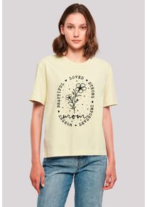 F4NT4STIC Damen T-Shirt "Mothers Day Black Art Print for Mom Best Mom Ever", gelb, casual, Gr. XL, Obermaterial: 100% Baumwolle, Shirts, Premium