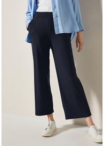 Cecil Damen Culotte "Style Neele", blau, casual, Gr. XXL, unifarben, Jersey, Obermaterial: 95% Viskose, 5% Elasthan, Hosen, weicher Viskosemix mit
