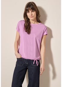 Cecil Damen T-Shirtcherry blossom pink, Basic, Gr. XXL, unifarben, Web, Stoff, 50% Baumwolle, 50% Modal, Shirts, mit Tunnelzug am Saum