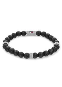 Tommy Hilfiger Herren Armband "Schmuck Edelstahl Armschmuck", Edelstahl, schwarz, Edelstahl, Armbänder, mit Lavastein oder Sodalith
