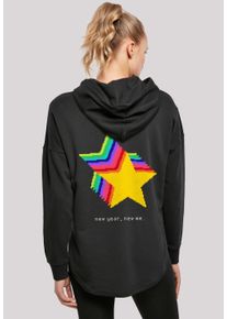 F4NT4STIC Damen Kapuzenpullover "SIlvester Party Happy People Only", schwarz, casual, Gr. L, Obermaterial: 100% Baumwolle, Pullover, Print