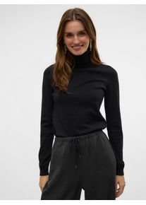 Véro Moda VERO MODA Damen Rollkragenpullover "VMHAPPYSHINE LS ROLLNECK PULLOVER BOO", schwarz, modisch, Gr. S, glänzend, Strick, Obermaterial: 40% Viskose, 31%