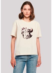 F4NT4STIC Damen T-Shirt "Niedliches Goth Skelett Herz Seifenblasen", weiß, casual, Gr. XXL, Obermaterial: 100% Baumwolle, Shirts, Premium Qualität