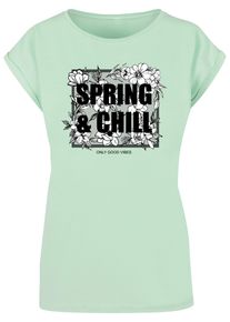 Merchcode Herren T-Shirt "Merchcode Damen Ladies Spring And Chill Extended Shoulder Tee", grün, casual, Gr. XXXL, bedruckt, 100% Baumwolle, Shirts