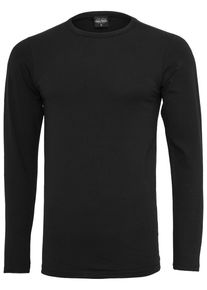 Urban Classics Herren Longsleeve "Urban Classics Herren Fitted Stretch L/S Tee", schwarz, klassisch, Gr. S, unifarben, 95% Baumwolle, 5% Elasthan,