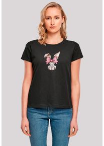 F4NT4STIC Damen T-Shirt "Niedlicher Hase mit Schleife", schwarz, casual, Gr. XS, Obermaterial: 100% Baumwolle, Shirts, Premium Qualität