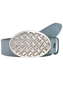 Damen Ledergürtel, blau, casual,modisch, Gr. 110, RETTUNGSRING BY SHOWROOM 019, unifarben, Leder, Gürtel, mit austauschbarer Schließe »Oval
