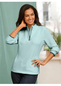 Casual Looks Damen Fleeceshirt "Fleece-Shirt", grün, Gr. 40, unifarben, 100% Polyester, Shirts