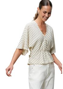 Zero Damen Klassische Bluse "Zero Bluse gestreift mit Fledermausärmeln", schwarz-weiß, casual, Gr. 34, gestreift, Web, Obermaterial: 63% Polyacryl,