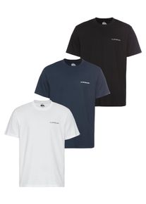 Quiksilver Herren T-Shirt "OMNI QS SHORT SLEEVE TEE PACK3 YM", bunt, sportlich, Gr. S, Obermaterial: 100% Baumwolle, Shirts, Basic T-Shirt mit Logo