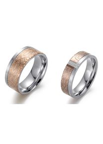 Firetti Trauring "Schmuck Geschenk "LIEBE" bicolor, ca. 6,0mm breit, ca. 8,0mm breit", 64, ohne Zirkonia, Edelstahl, 8mm, rosa, Edelstahl,