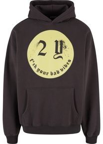 2Y STUDIOS Herren Kapuzensweatshirt "2Y Studios Herren Smiley Oversize Hoodie", schwarz, Gr. XL, bedruckt, 70% Baumwolle, 30% Polyester, Sweatshirts