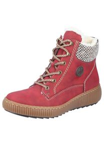 Rieker Damen Winterboots, Gr. 39, rot, Lederimitat, Textil, sportlich, Schuhe, mit kontrastfarbenen Ziernähten