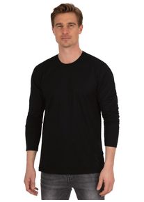 TRIGEMA Herren T-Shirt "TRIGEMA Langarmshirt aus 100% Baumwolle", schwarz, Basic, Gr. L, 100% Baumwolle, Shirts