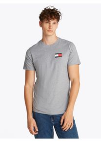 Tommy Jeans Herren T-Shirt "TJM SLIM ESSENTIAL FLAG TEE EXT", grau, casual, Gr. XXL, Single Jersey, Obermaterial: 100% Baumwolle, Shirts, Mit