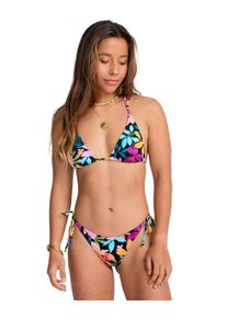 Billabong Damen Bikini-Hose "Sol Searcher Tie Side Tanga"night tropical, Gr. L, 86% Polyamid, 14% Elasthan, Badehosen