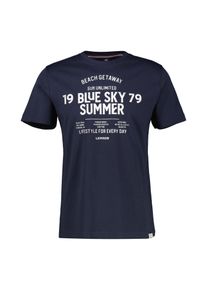 Lerros Herren T-Shirt "Lerros T-Shirt mit Brustprint in Großen Größen", blau, Gr. 5XL, 100% Baumwolle, Shirts