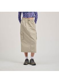 Santa Cruz Damen Cargorock "STRIP CARGO SKIRT", silber, sportlich, Gr. XL, unifarben, kontrastfarbene Details, Web, Obermaterial: 100% Baumwolle,