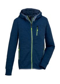 Killtec Kinder Strickjacke "KOS 159 BYS FLX JCKT", blau, sportlich, Gr. 176, Oberstoff: 100% Polyester, Strickjacken, Melange Optik, farbige Akzente,
