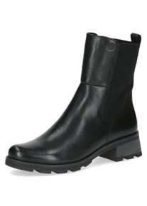 Caprice Damen Chelseaboots, Gr. 37,5, schwarz, Nappaleder, Textil, klassisch, Schuhe, Blockabsatz, Stiefelette, Komfortschuh mit breitem