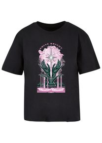 MISS TEE Herren Kurzarmshirt "Miss Tee Damen Shine Bright Tee", schwarz, casual, Gr. XS, unifarben, 100% Baumwolle, Shirts