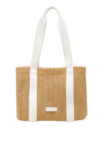 Marc O'Polo MARC O'POLO Damen Shopper "in Crochet-Raffia-Bast-Optik", weiß, Obermaterial: 100% Polypropylen, unifarben, Taschen
