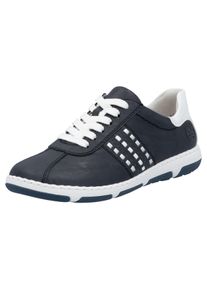 Rieker Damen Sneaker, Gr. 38, blau, Lederimitat, sportlich, Schuhe, Halbschuh, Freizeitschuh, Schnürschuh mit gepolstertem Schaftrand
